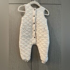 Quilted Sleeveless Button up Baby Jumpsuit